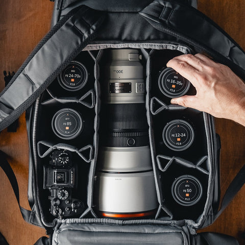 Nanuk camera bag with Sony cameras and lenses with Field Made Co indicators