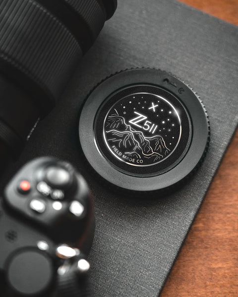 Lumix G lenses and Camera with Field Made Co indicator labels