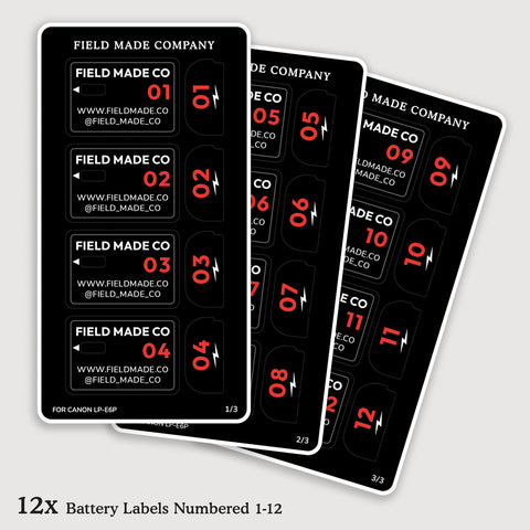 Étiquettes personnalisables pour batteries Canon LP-E6P