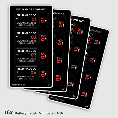 Étiquettes personnalisables pour batteries Canon LP-E6P
