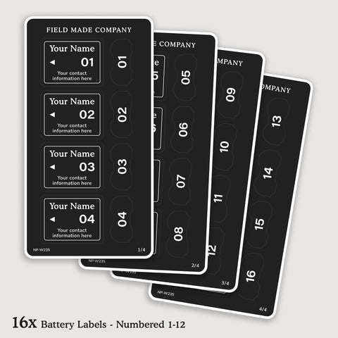 Customizable Labels for Fujifilm NP-W235 Batteries