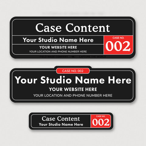 Customizable Gear Case ID Labels for photographers and filmmakers
