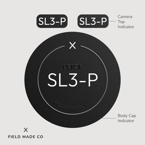 Premium Leica SL3-P camera indicator sticker label by Field Made Co