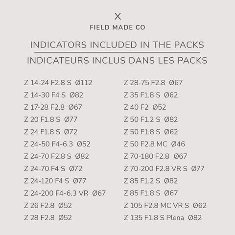 Lens Indicator Pack for Nikon Z