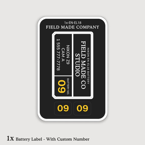 Customizable Labels for Nikon EN-EL18 Batteries