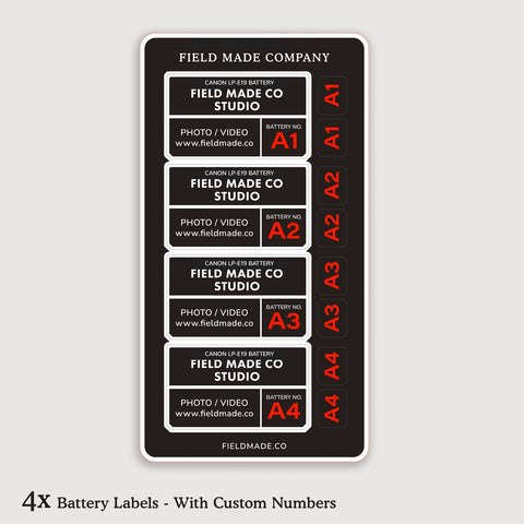 Étiquettes personnalisables pour batteries Canon LP-E19