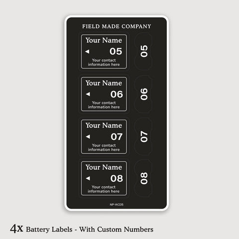 Customizable Labels for Fujifilm NP-W235 Batteries