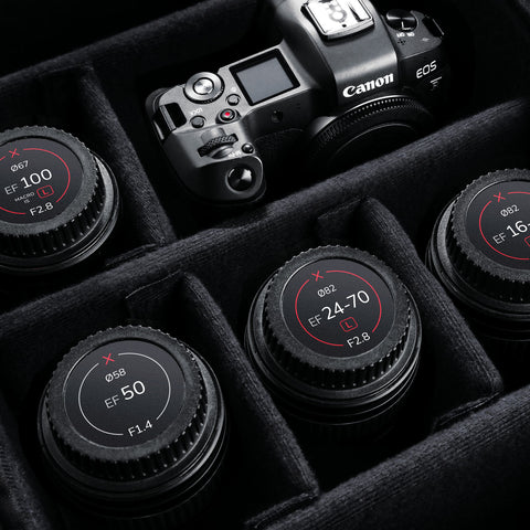 Packs d'indicateurs autocollants en vinyle pour capuchons avant et arrière d'objectifs Canon EF