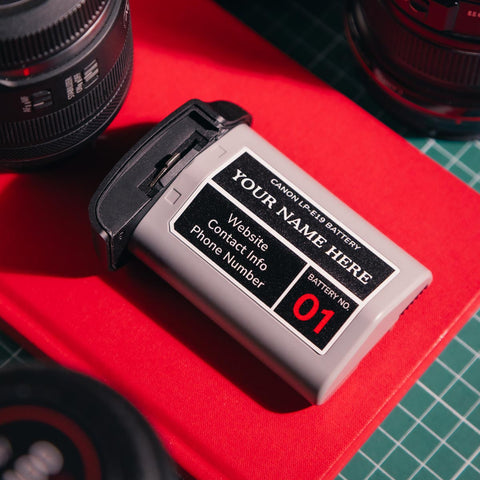 Étiquettes personnalisables pour batteries Canon LP-E19