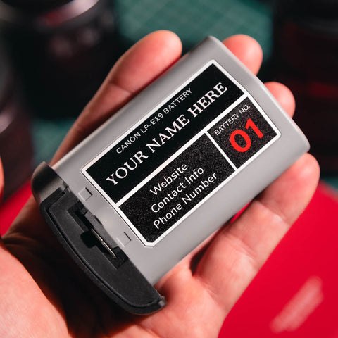 Étiquettes personnalisables pour batteries Canon LP-E19