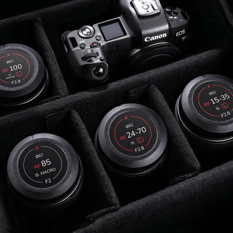 Packs d'indicateurs autocollants en vinyle pour capuchons avant et arrière d'objectifs Canon RF