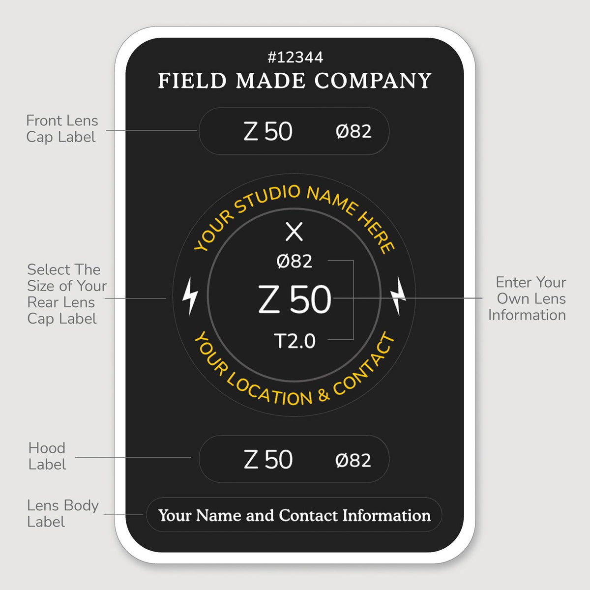 Fully Customizable Lens Cap Stickers by Field Made Co - Quick ...