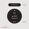 Leica M 90 mm F2.5 Summarit lens indicator label by Field Made Co