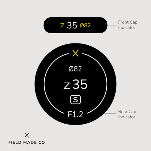 Indicateur d'objectif en vinyle pour les capuchons avant et arrière Nikon Z