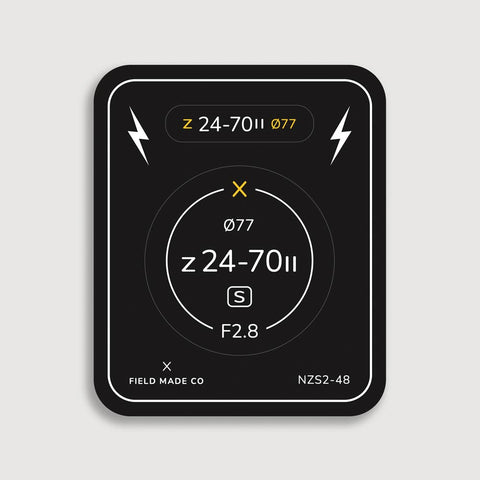 New Nikon Z 24-70mm F2.8 S II indicator sticker label by Field Made Co