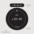 Tamron Z 20-40 mm F2.8 Di III lens indicator label for Nikon Z mount by Field Made Co